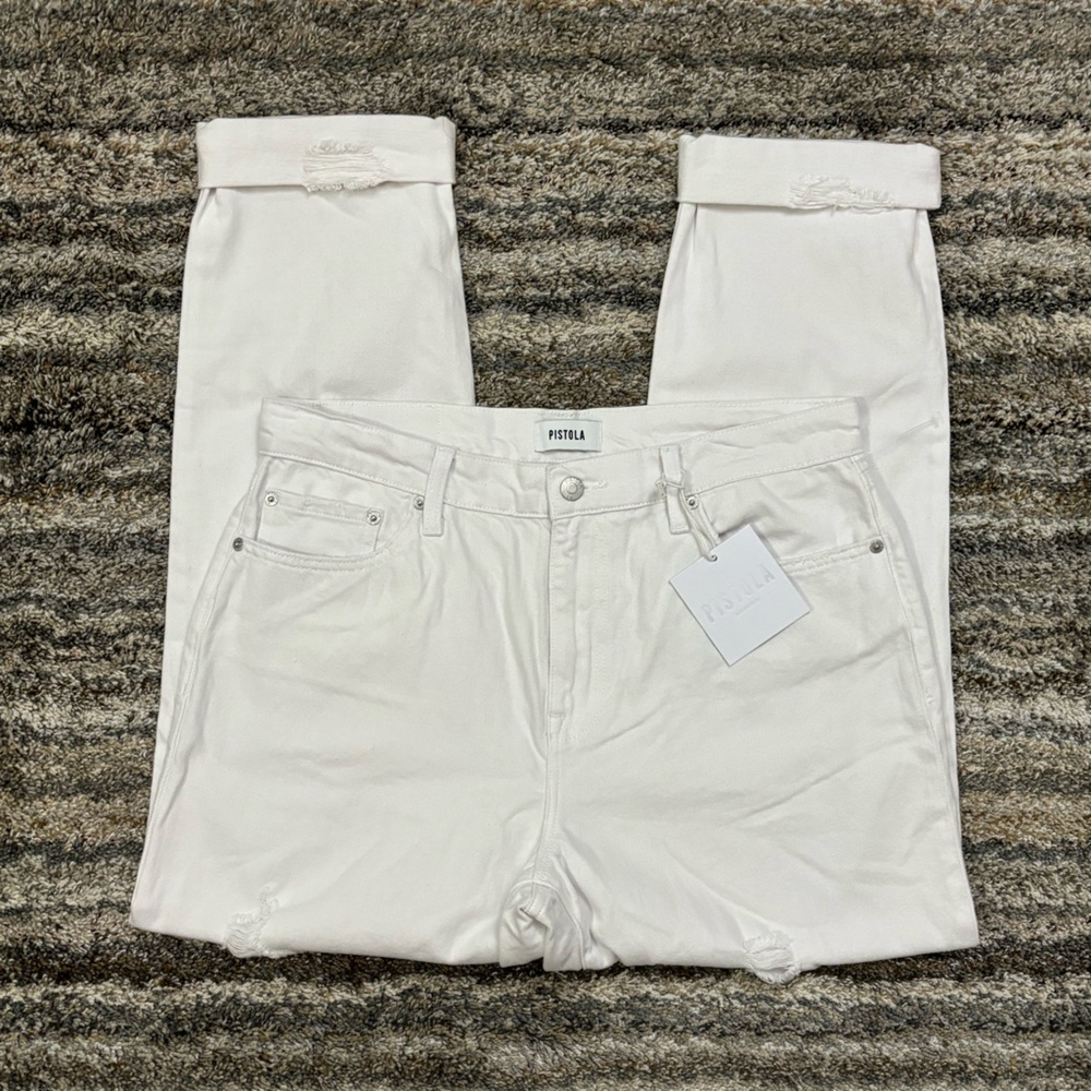 Pistola High Rise Relaxed Roller Jeans Sz 30 NWT | Pistola White Relaxed Fit